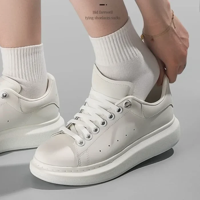 Flat Elastic Shoe Laces Sneakers No Tie Shoelaces for Shoes Tennis Quick Shoelace Clips Without Ties Shoe Accessories Kids Adult - Image 2