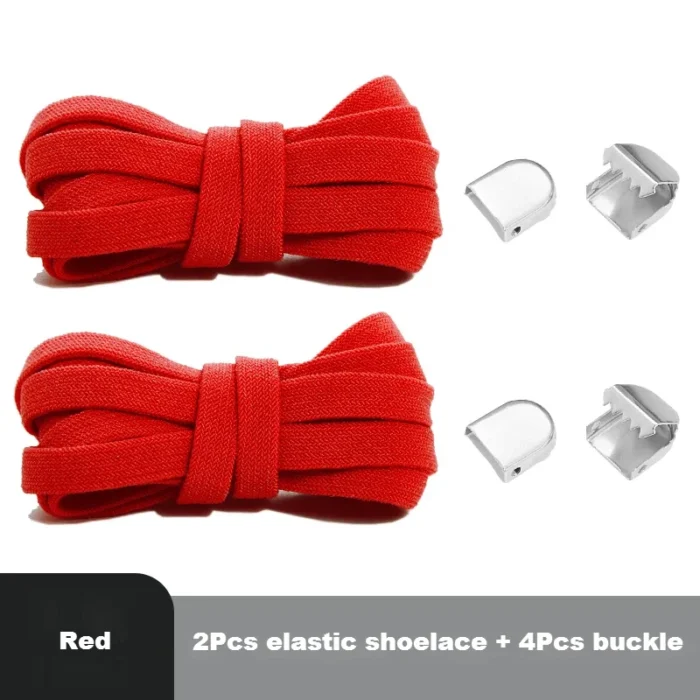 Flat Elastic Shoe Laces Sneakers No Tie Shoelaces for Shoes Tennis Quick Shoelace Clips Without Ties Shoe Accessories Kids Adult - Image 11