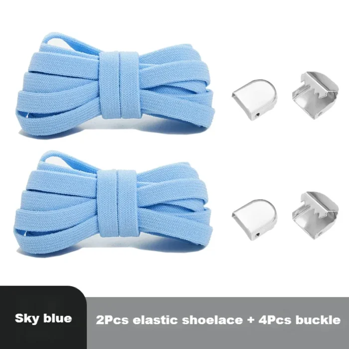 Flat Elastic Shoe Laces Sneakers No Tie Shoelaces for Shoes Tennis Quick Shoelace Clips Without Ties Shoe Accessories Kids Adult - Image 15