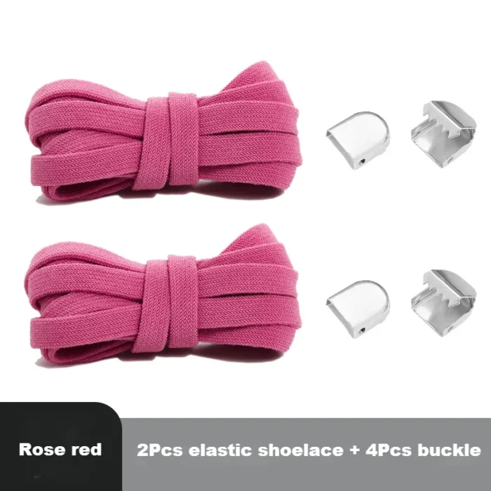 Flat Elastic Shoe Laces Sneakers No Tie Shoelaces for Shoes Tennis Quick Shoelace Clips Without Ties Shoe Accessories Kids Adult - Image 14