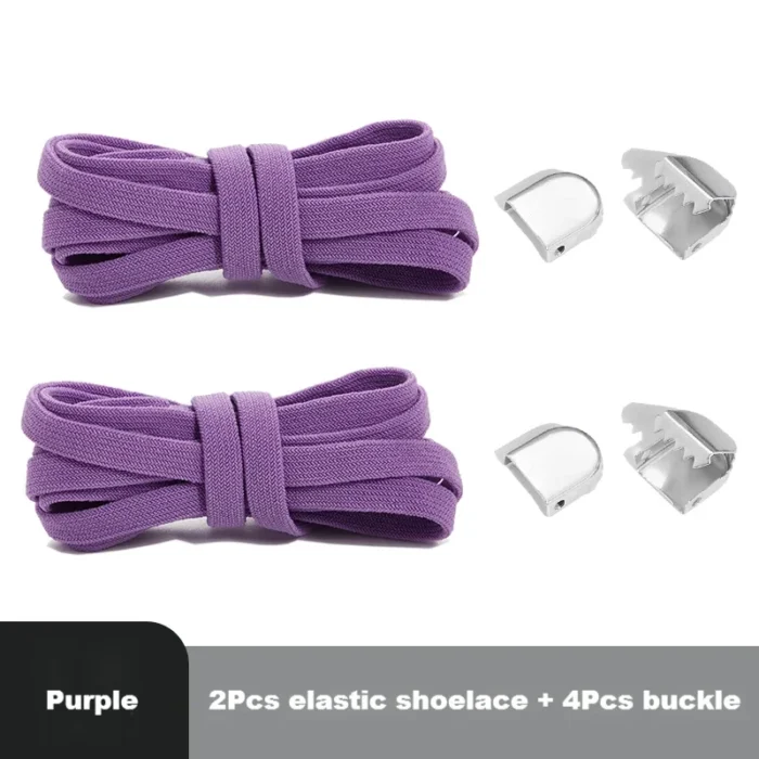 Flat Elastic Shoe Laces Sneakers No Tie Shoelaces for Shoes Tennis Quick Shoelace Clips Without Ties Shoe Accessories Kids Adult - Image 22