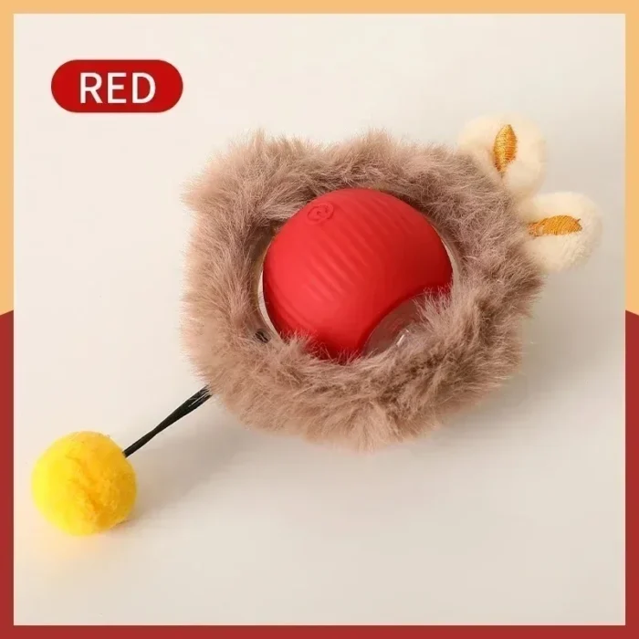 Cat Interactive Ball Toy Automatic Rolling Ball Faux Tail Rechargeable Smart Pet Electric Toy Dog Cat Training Imitate Mouse - Image 9