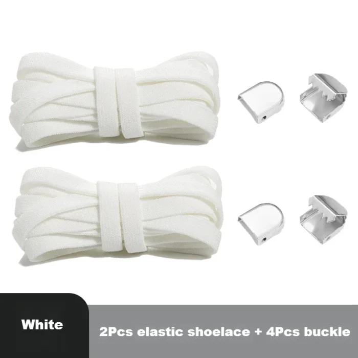 Flat Elastic Shoe Laces Sneakers No Tie Shoelaces for Shoes Tennis Quick Shoelace Clips Without Ties Shoe Accessories Kids Adult - Image 10