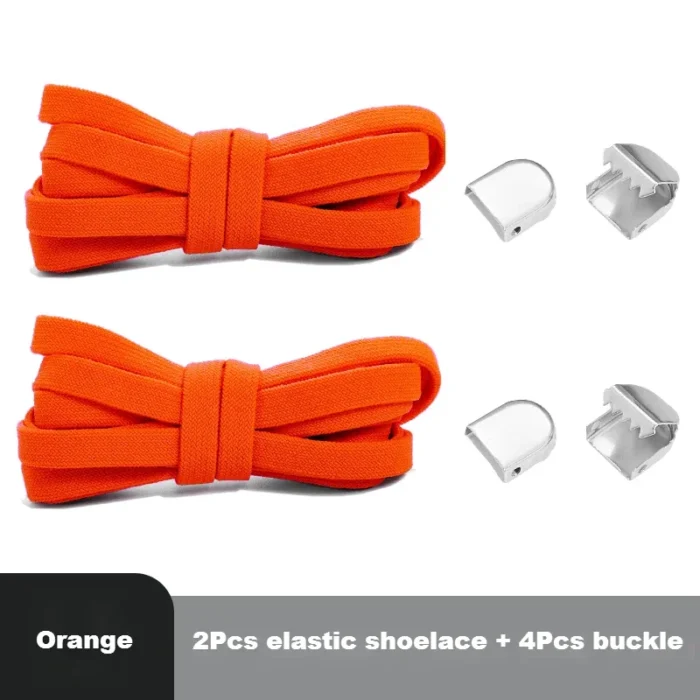 Flat Elastic Shoe Laces Sneakers No Tie Shoelaces for Shoes Tennis Quick Shoelace Clips Without Ties Shoe Accessories Kids Adult - Image 21