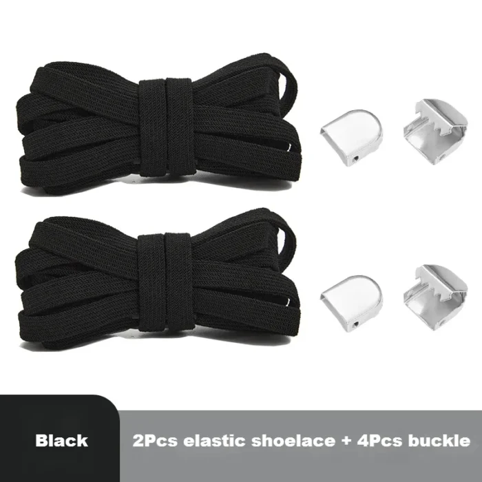 Flat Elastic Shoe Laces Sneakers No Tie Shoelaces for Shoes Tennis Quick Shoelace Clips Without Ties Shoe Accessories Kids Adult - Image 8